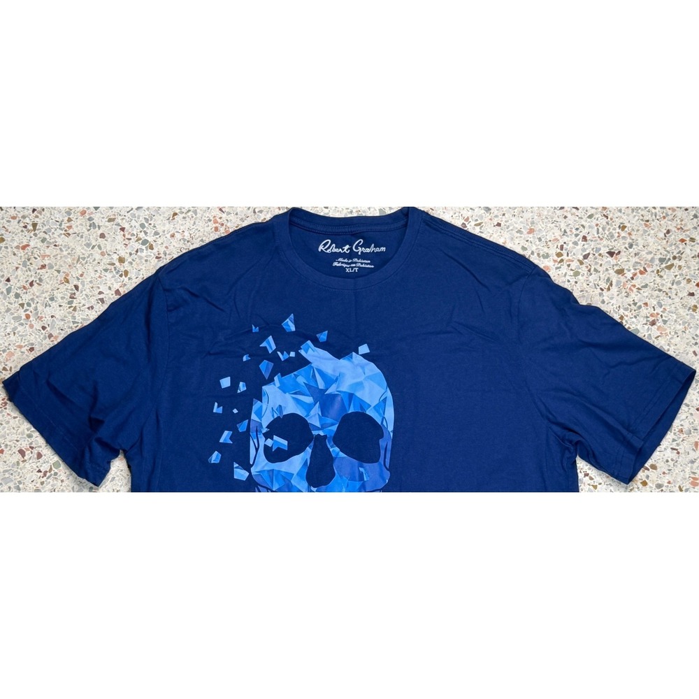 Robert Graham Rose Skull Graphic Print Men's Short Sleeve T-Shirt Size XL/T - Picture 2 of 9